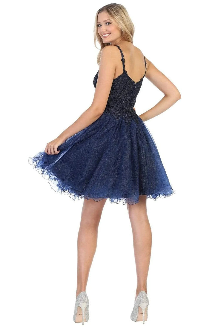 Short Sleeveless Ruffled Dress by May Queen MQ1693