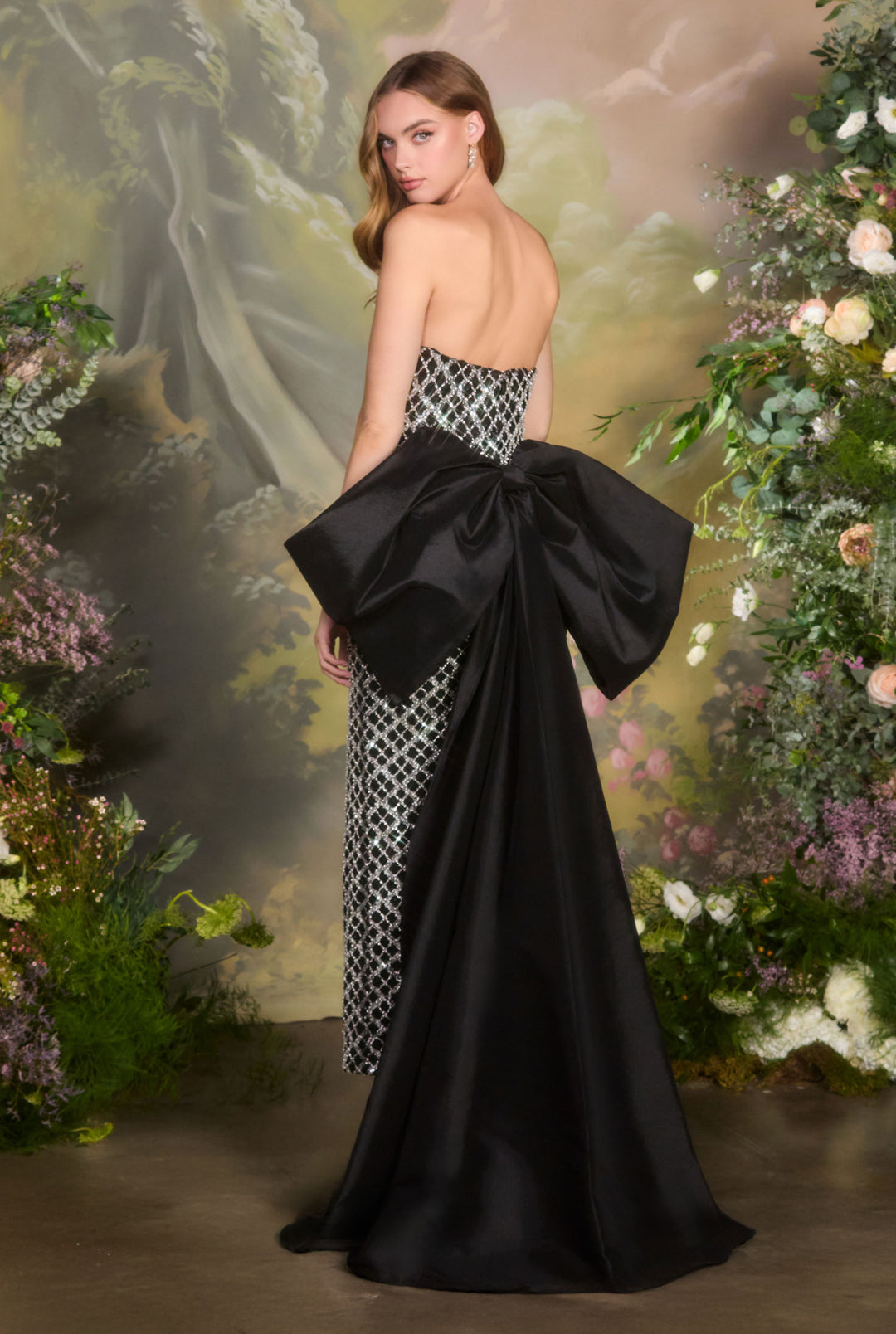 Beaded Strapless Bow Gown by Andrea and Leo A1486