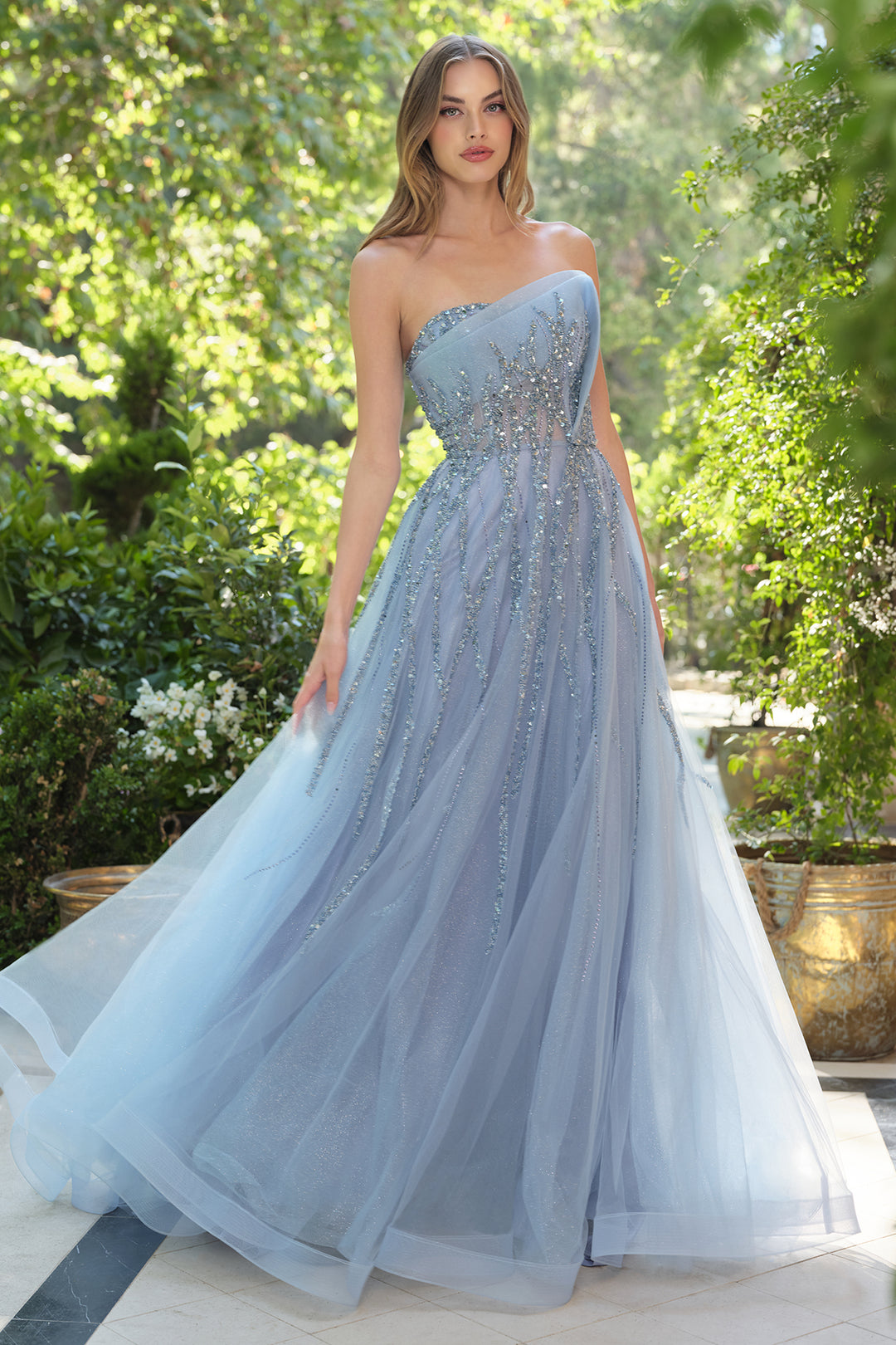 Beaded Strapless Gown by Andrea and Leo A1491