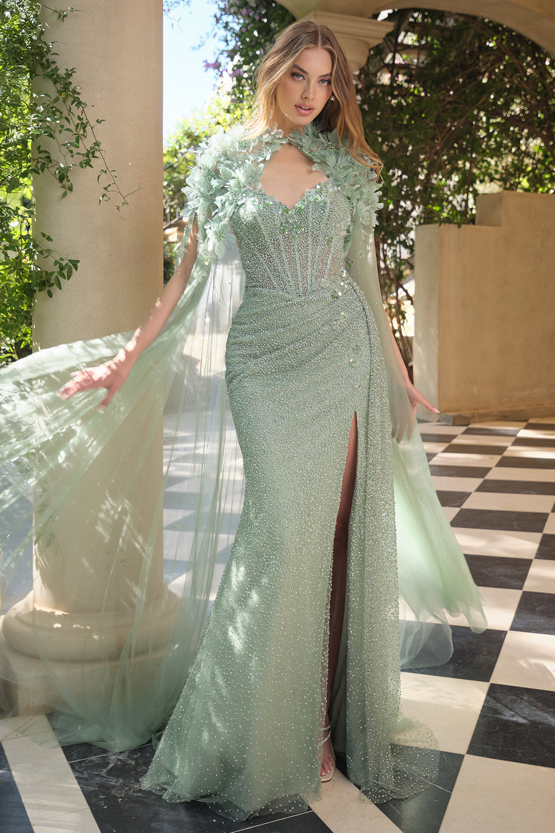 Andrea and Leo A1494 Prom Dress - Sage | NewYorkDress Andrea and Leo A1494 Prom Dress - Sage | NewYorkDress