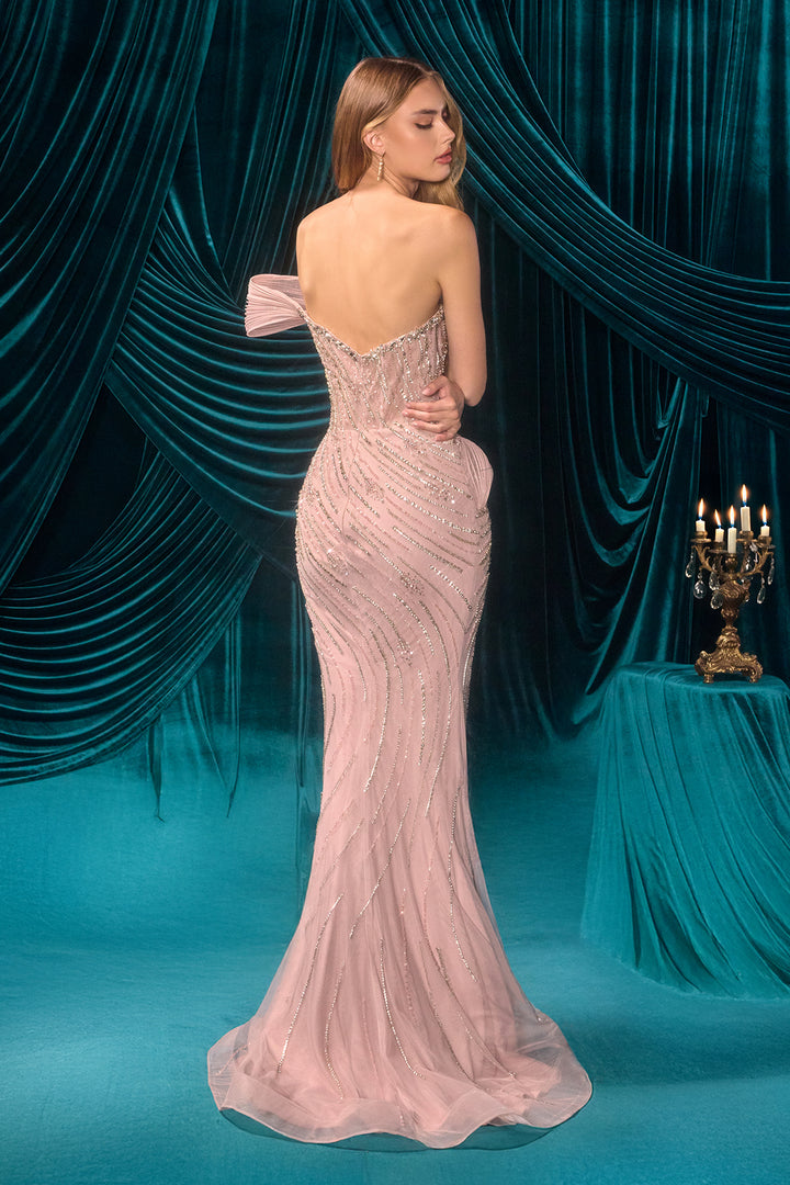 Beaded Off Shoulder Gown by Andrea and Leo A1504