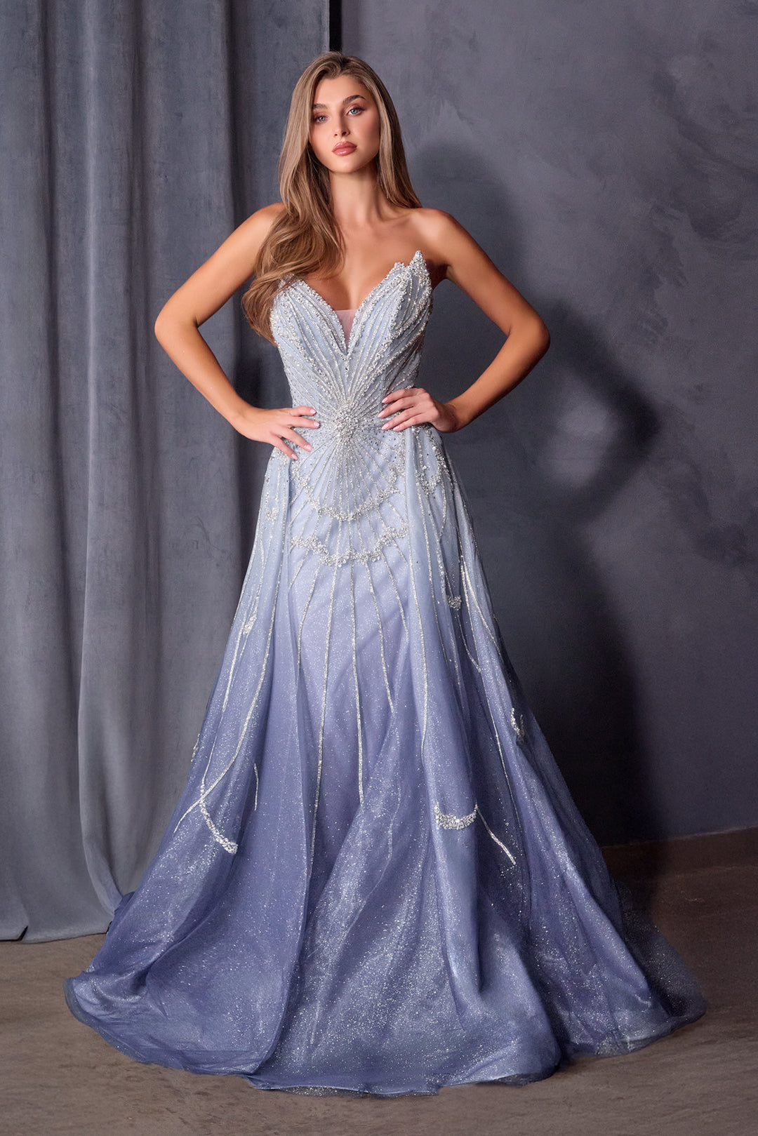 Strapless Overskirt Gown by Andrea and Leo A1508