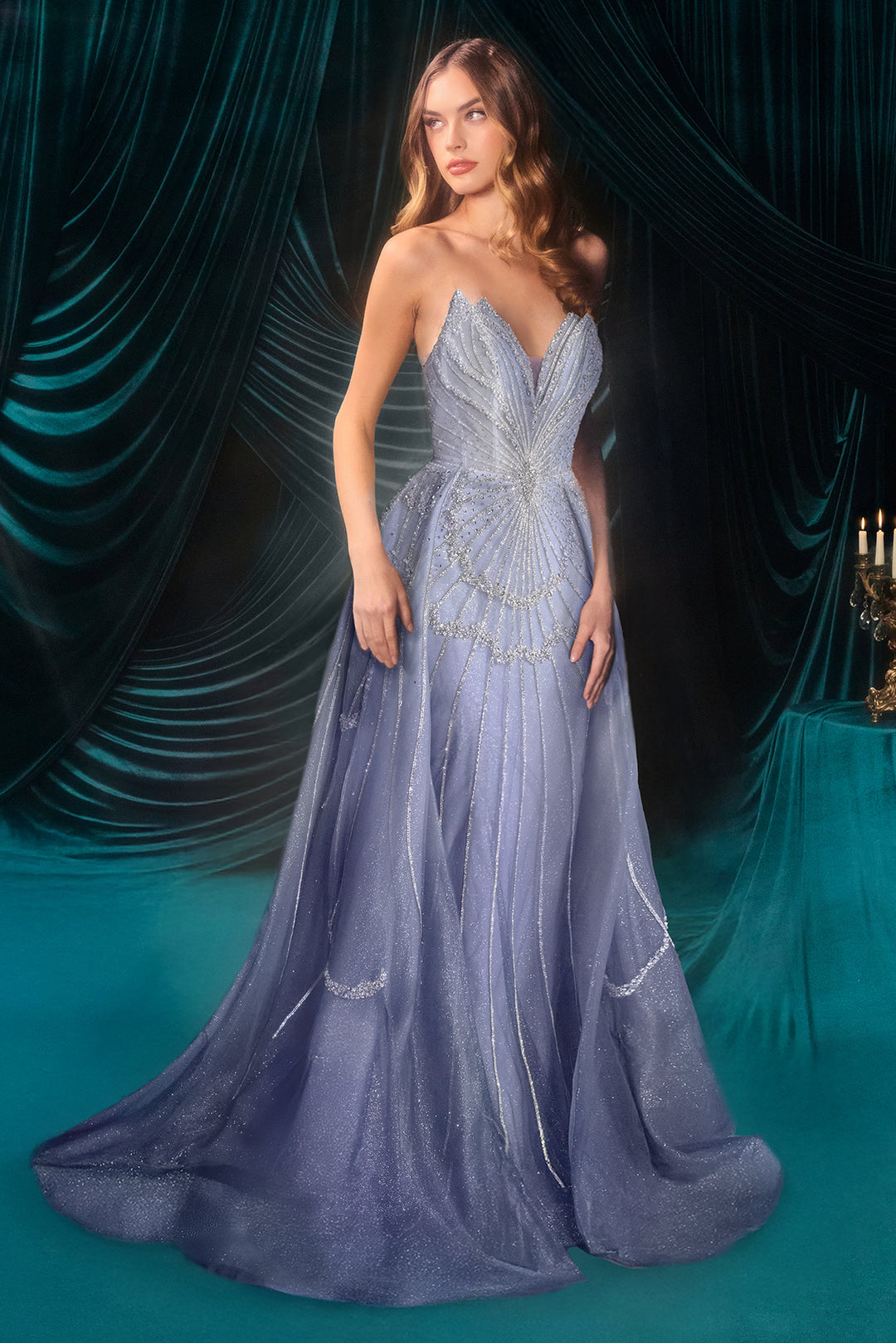Strapless Overskirt Gown by Andrea and Leo A1508