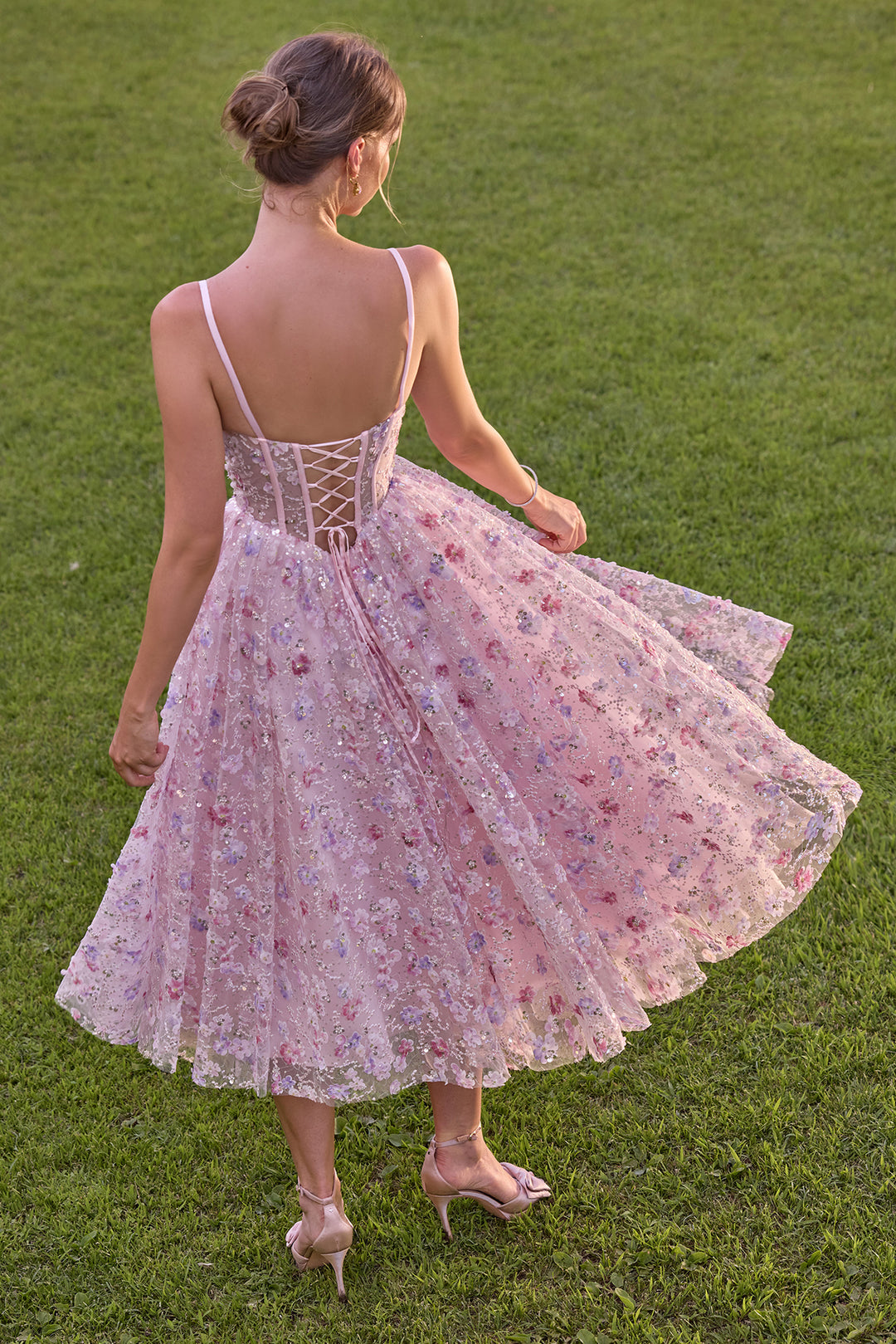 Sleeveless Tea Length Dress by Andrea and Leo A1523