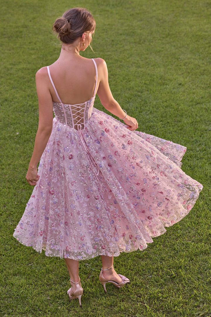 Sleeveless Tea Length Dress by Andrea and Leo A1523