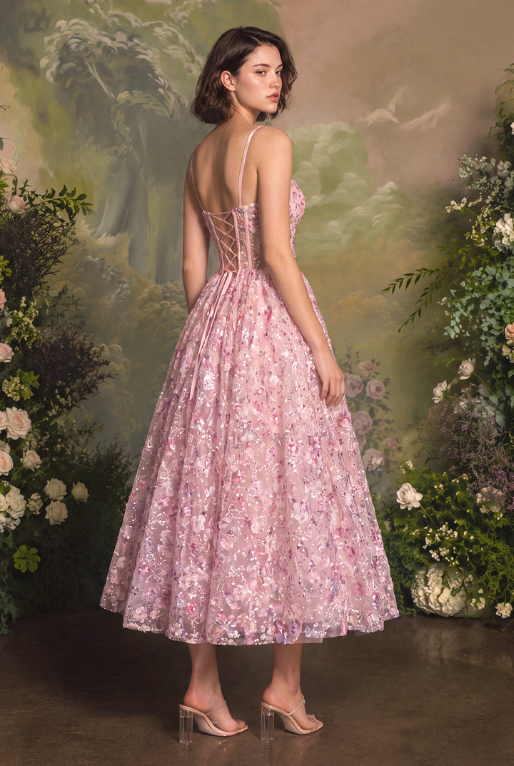 Sleeveless Tea Length Dress by Andrea and Leo A1523
