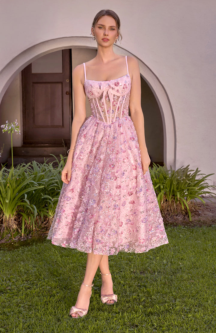 Sleeveless Tea Length Dress by Andrea and Leo A1523