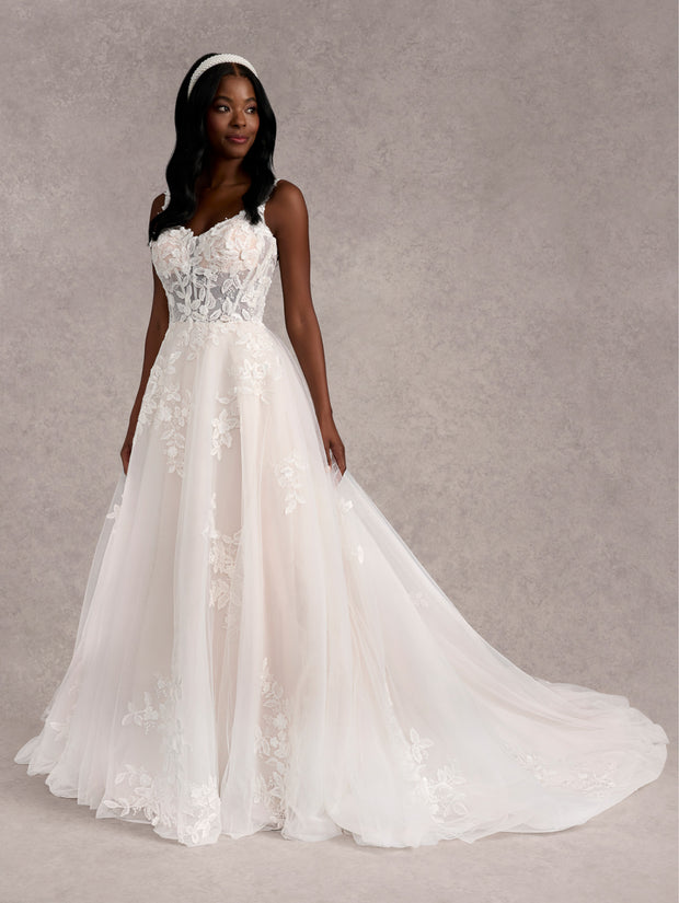 Applique Sleeveless Wedding Gown by Adrianna Papell 31261