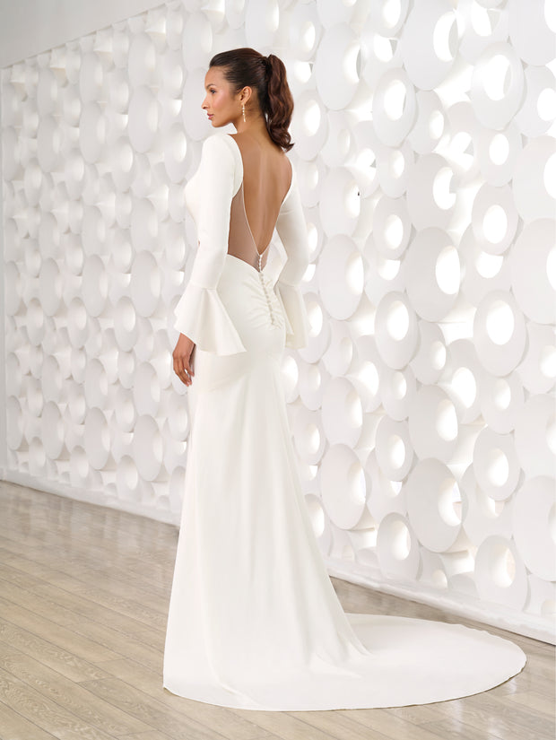 Charmeuse Long Sleeve Bridal Gown by Adrianna Papell 31289