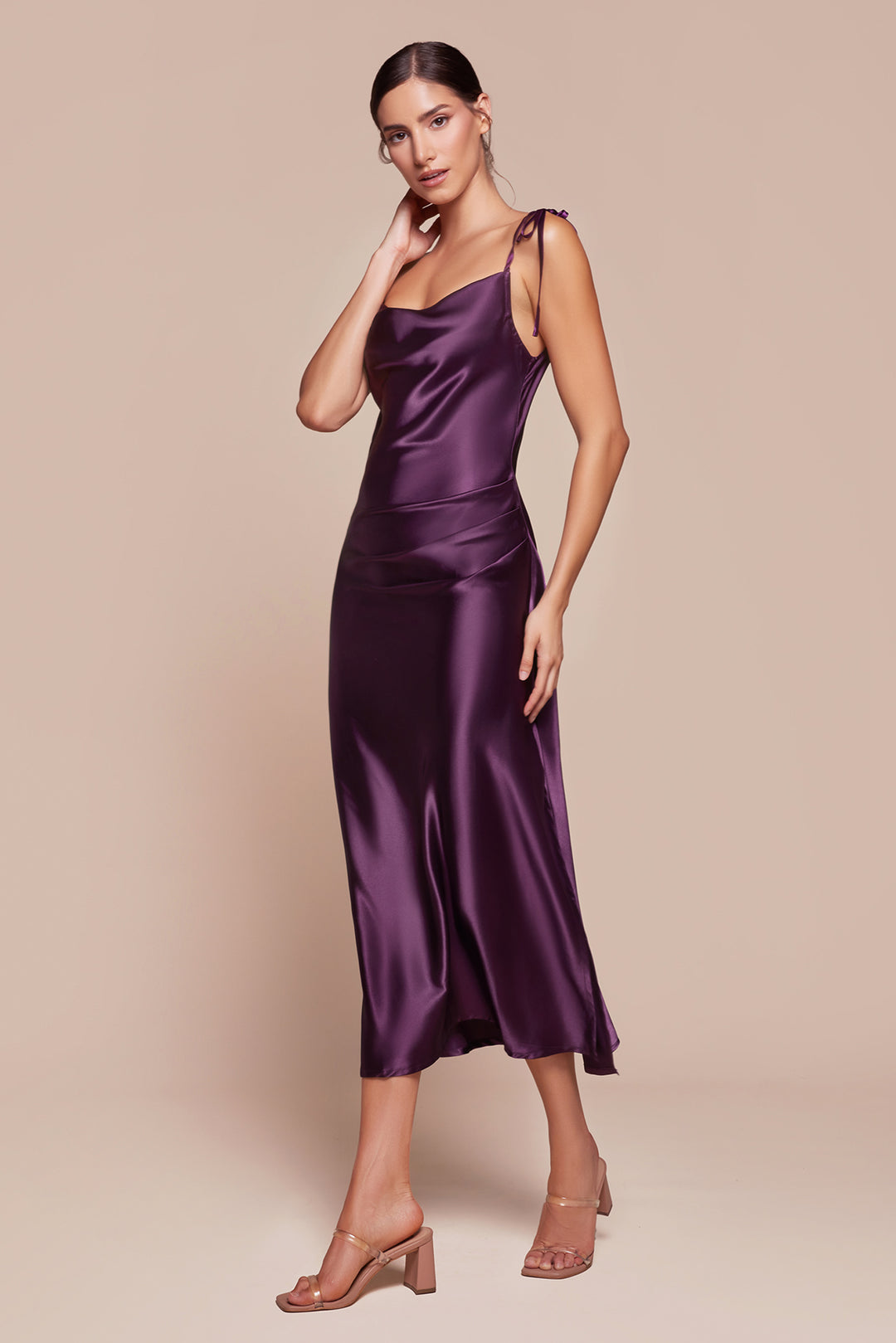 Satin Midi Dress by Cinderella Divine BD103