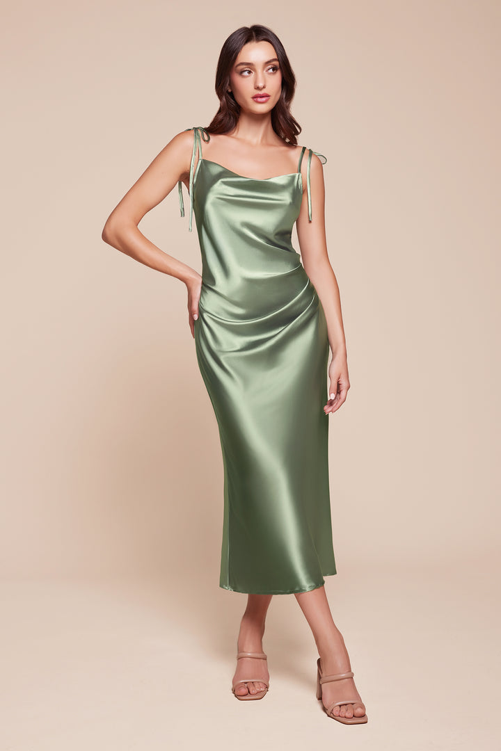 Satin Midi Dress by Cinderella Divine BD103