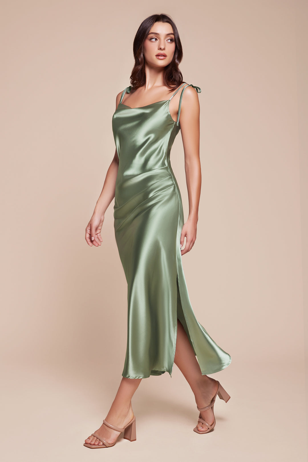 Satin Midi Dress by Cinderella Divine BD103