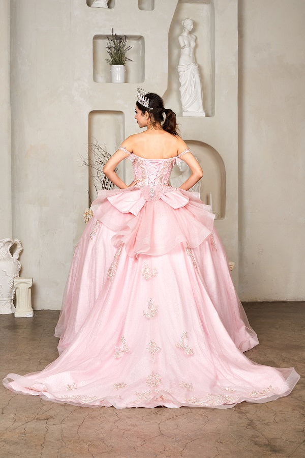 3D Butterfly Off Shoulder Ball Gown by Calla SCL-30034