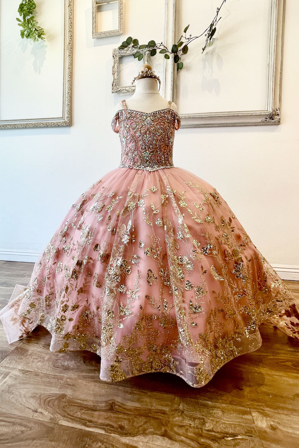 Girls Cold Shoulder Ball Gown by Petite Adele PK1041