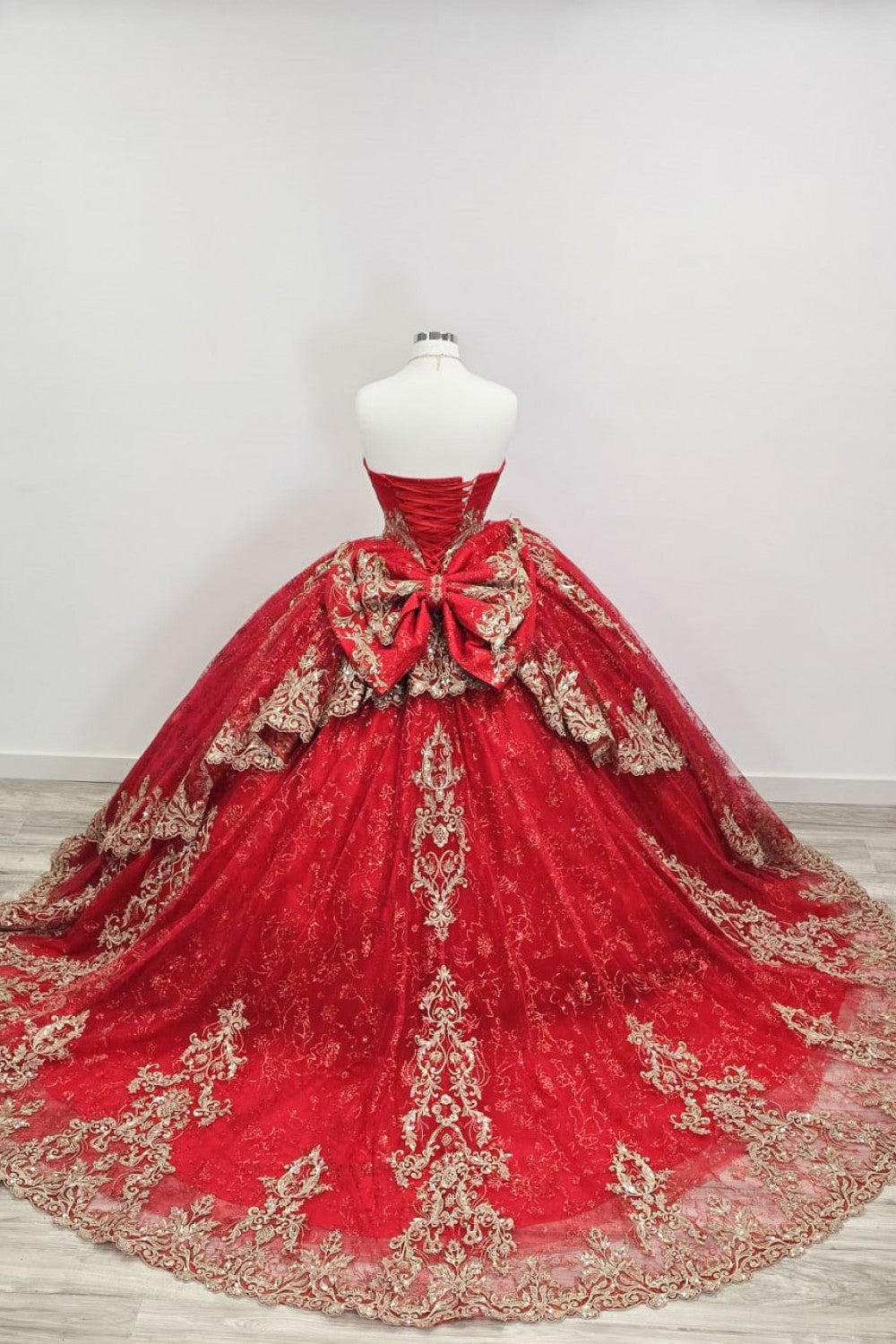 Strapless Tiered Ball Gown by Petite Adele PQ1099