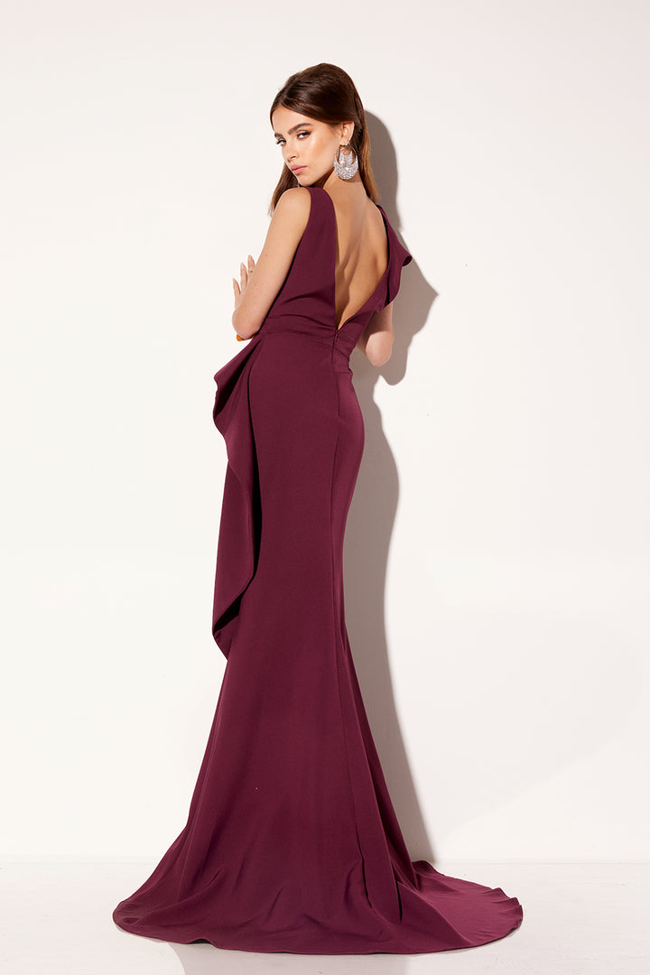 Crepe Fitted Long Sleeveless Gown by Lucci Lu C8108