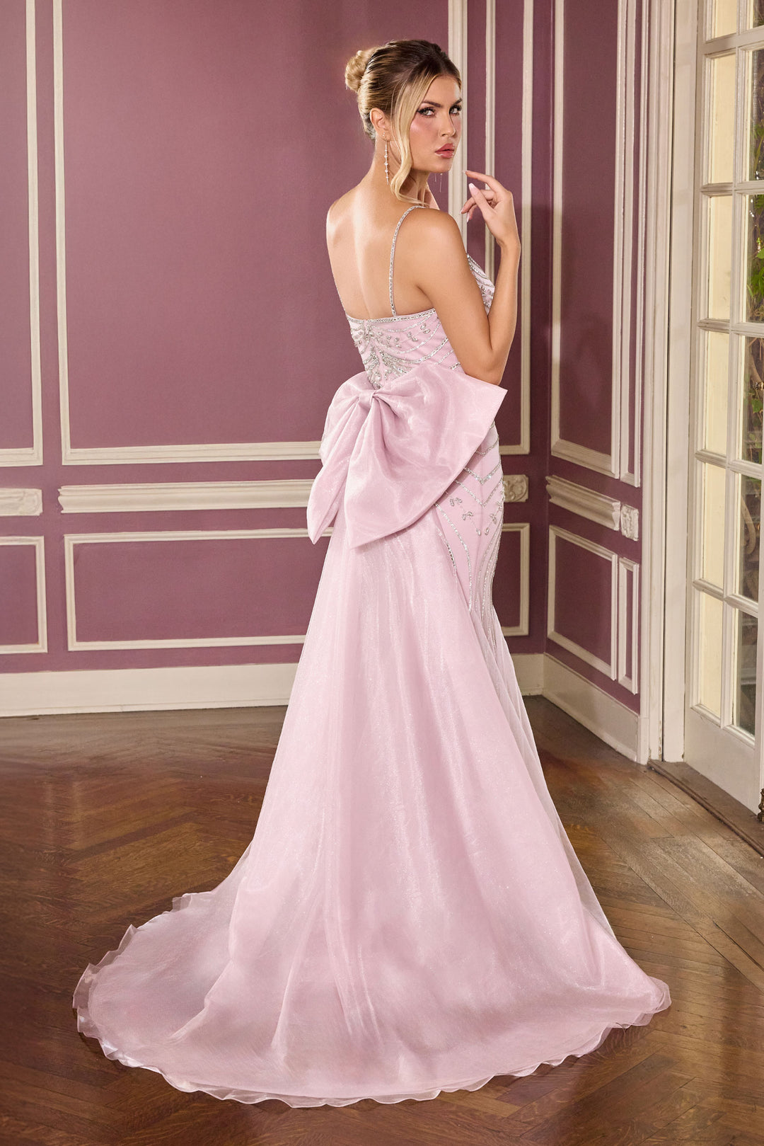 Beaded Fitted Sleeveless Gown by Ladivine CB167