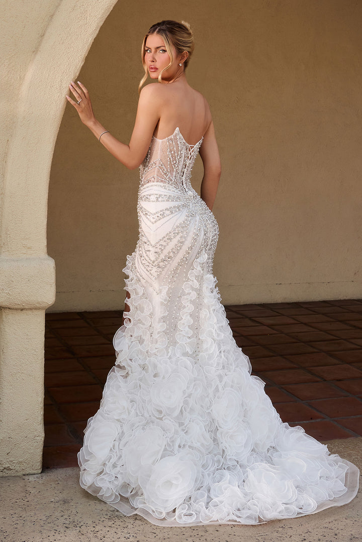 Strapless Ruffled Bridal Gown by Ladivine CC2488W