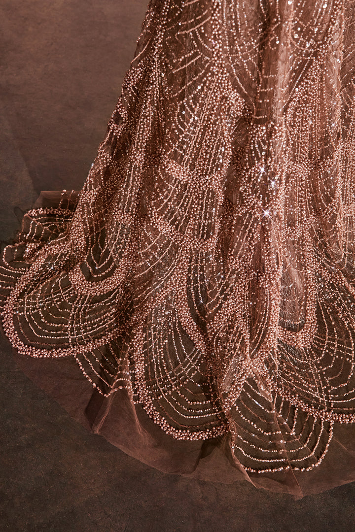 Beaded Off Shoulder Mermaid Dress by Ladivine CC4020