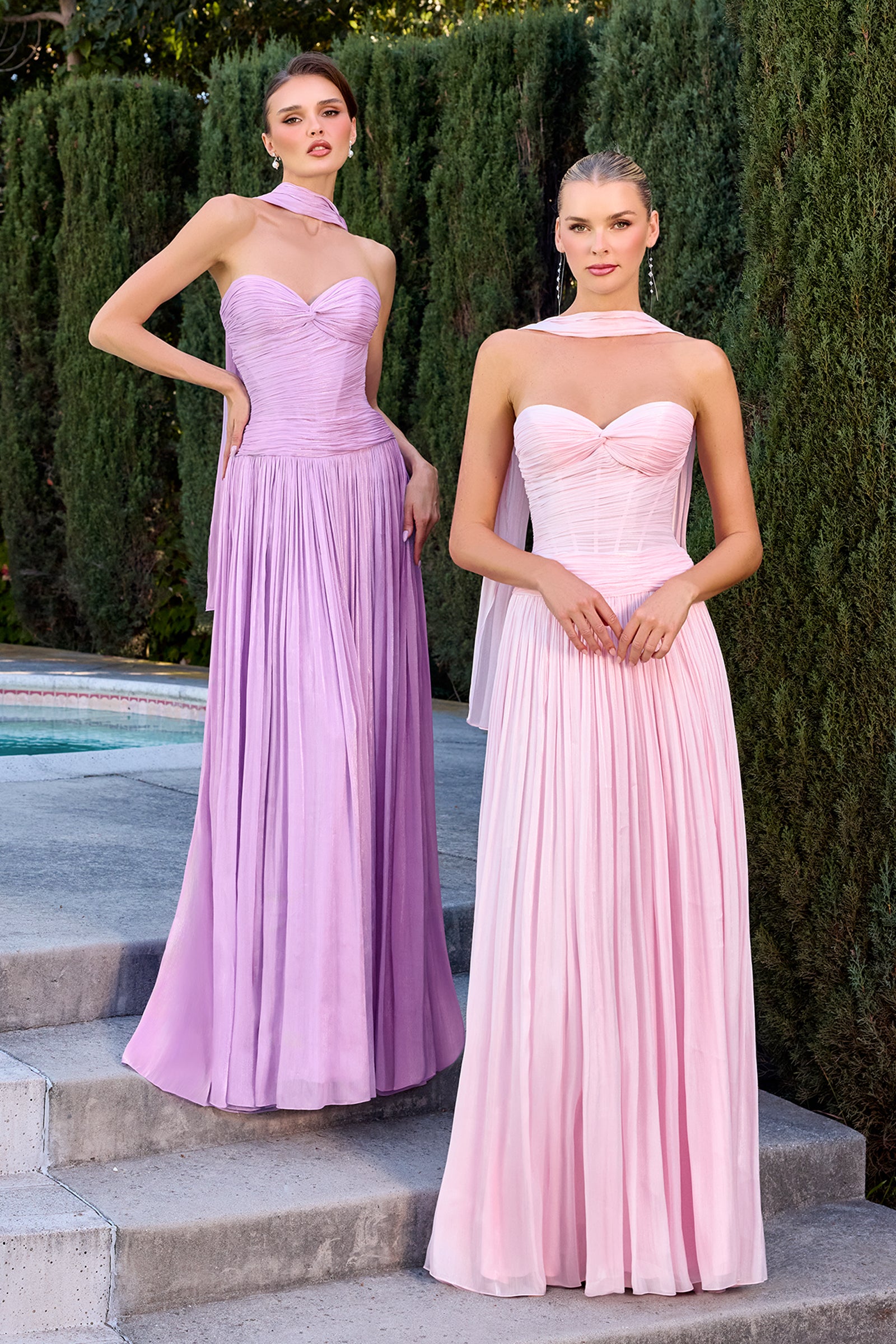 Chiffon Strapless A-line Gown by Ladivine CD414 – ABC Fashion