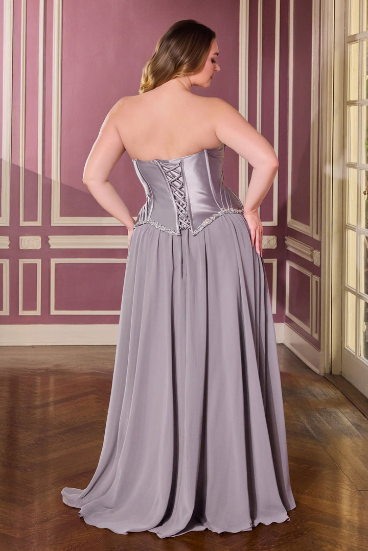Plus Size Strapless A-line Gown by Ladivine CD668C