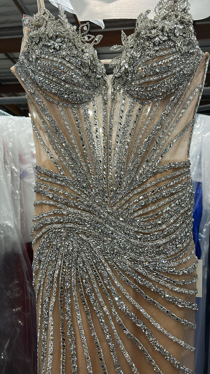 Glitter Strapless Mermaid Dress by Ladivine CD715