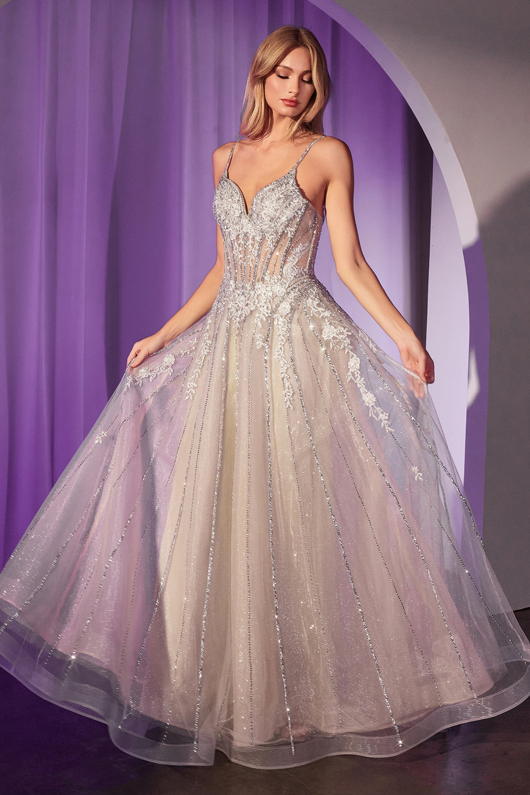 Beaded Sleeveless A-line Gown by Ladivine CD786 ABC Fashion Beaded Sleeveless A-line Gown by Ladivine CD786 ABC Fashion