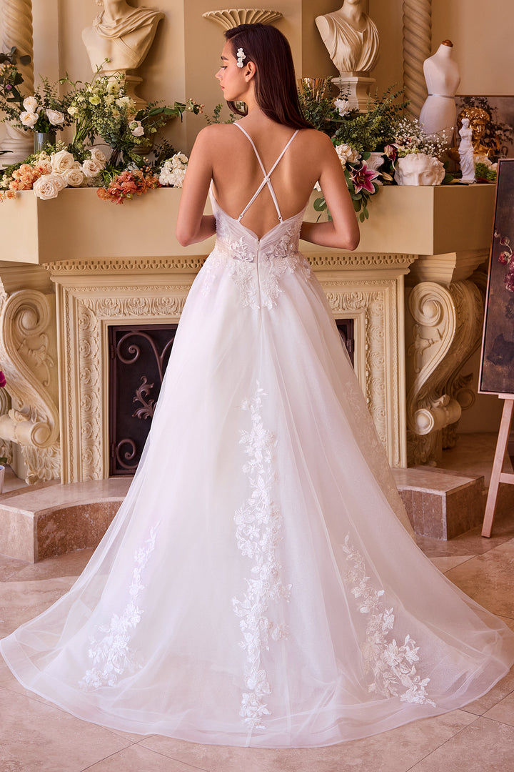 Applique Sleeveless Tulle Bridal Gown by Ladivine CD792W