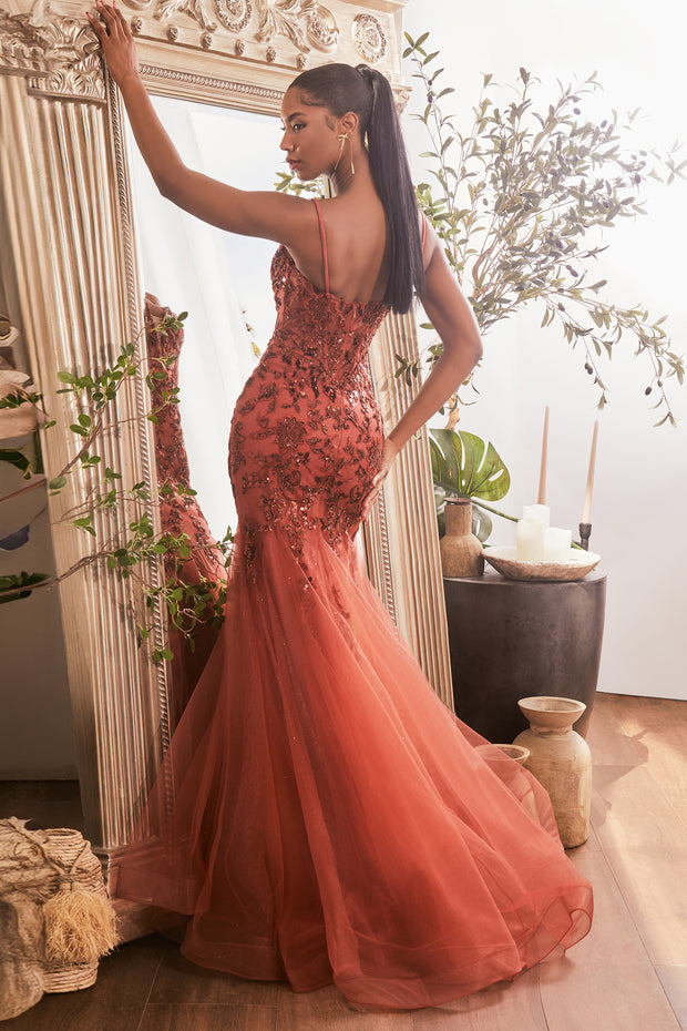 Sequin Print Sleeveless Mermaid Dress by Ladivine CDS488 – ABC Fashion