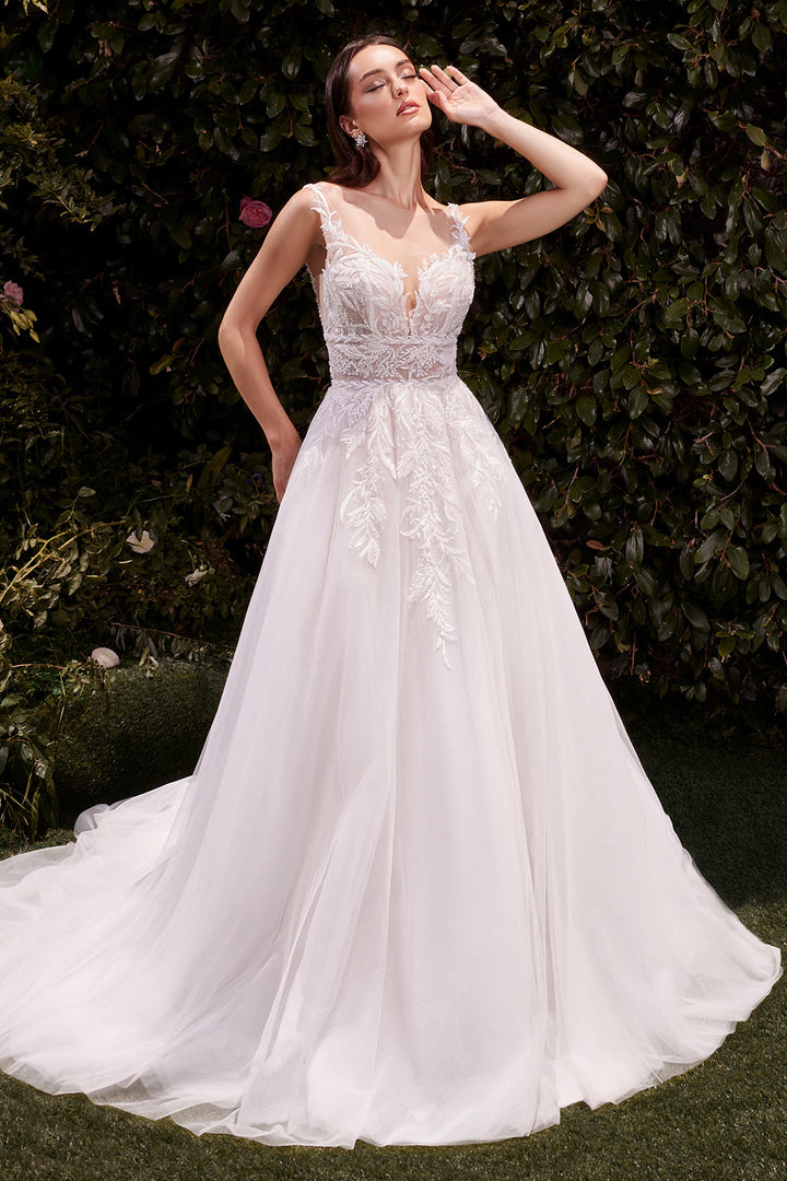 Applique Sleeveless Bridal Ball Gown by Ladivine CDS511W