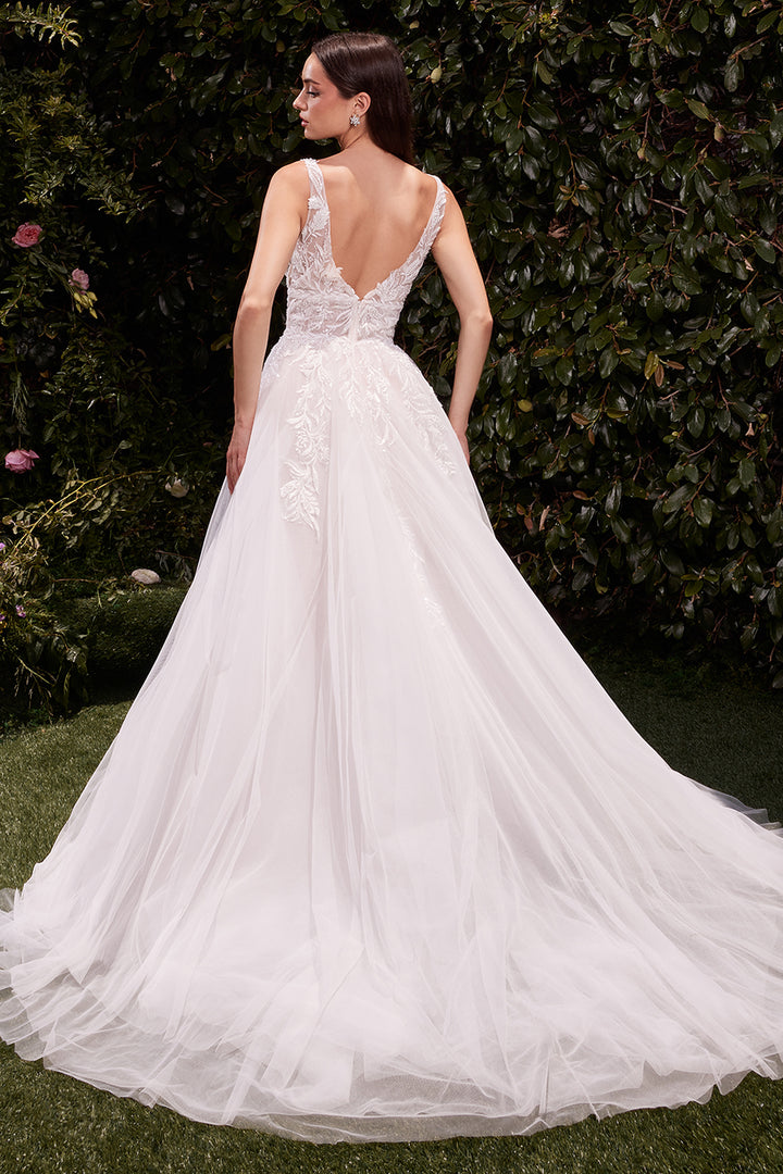 Applique Sleeveless Bridal Ball Gown by Ladivine CDS511W