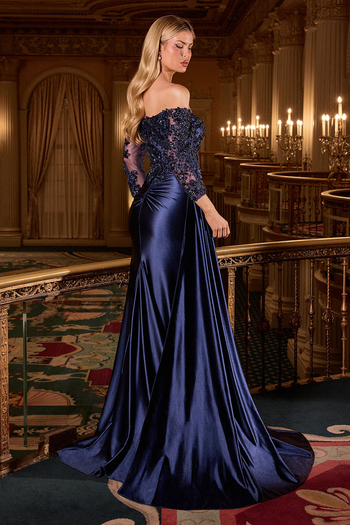 Off Shoulder 3/4 Sleeve Gown by Ladivine CDS549