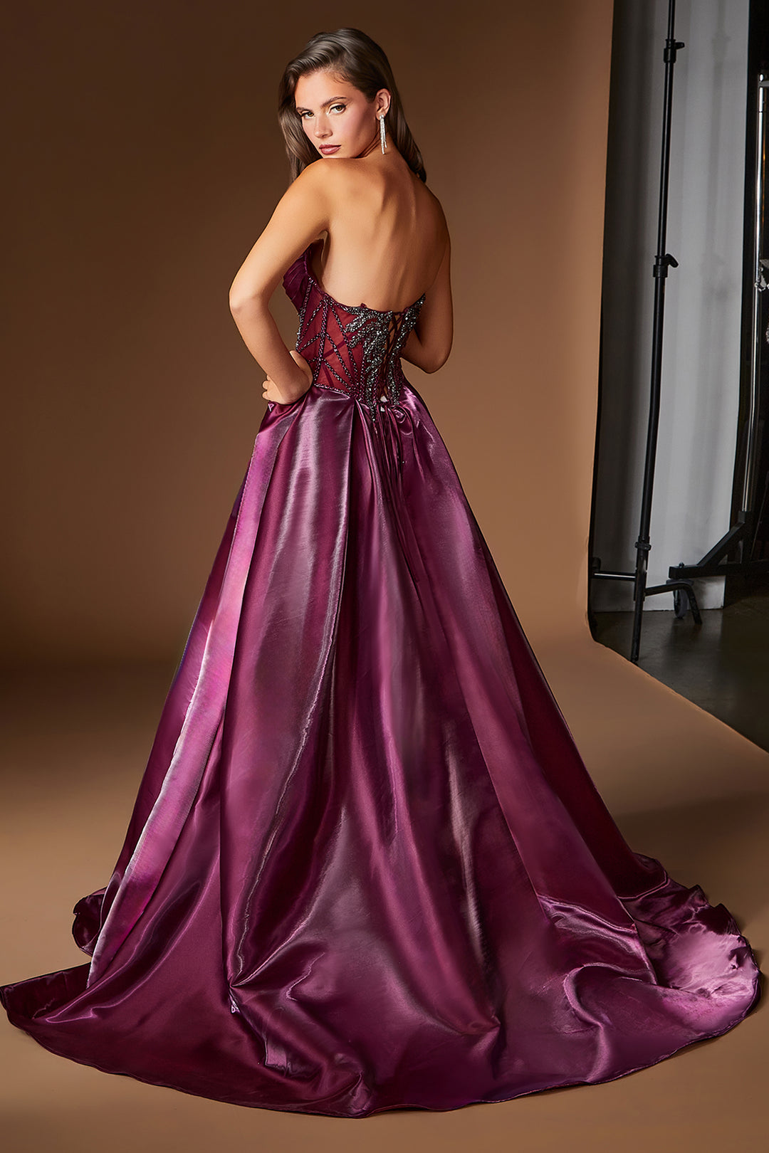 Organza Strapless Overskirt Gown by Ladivine CDS568