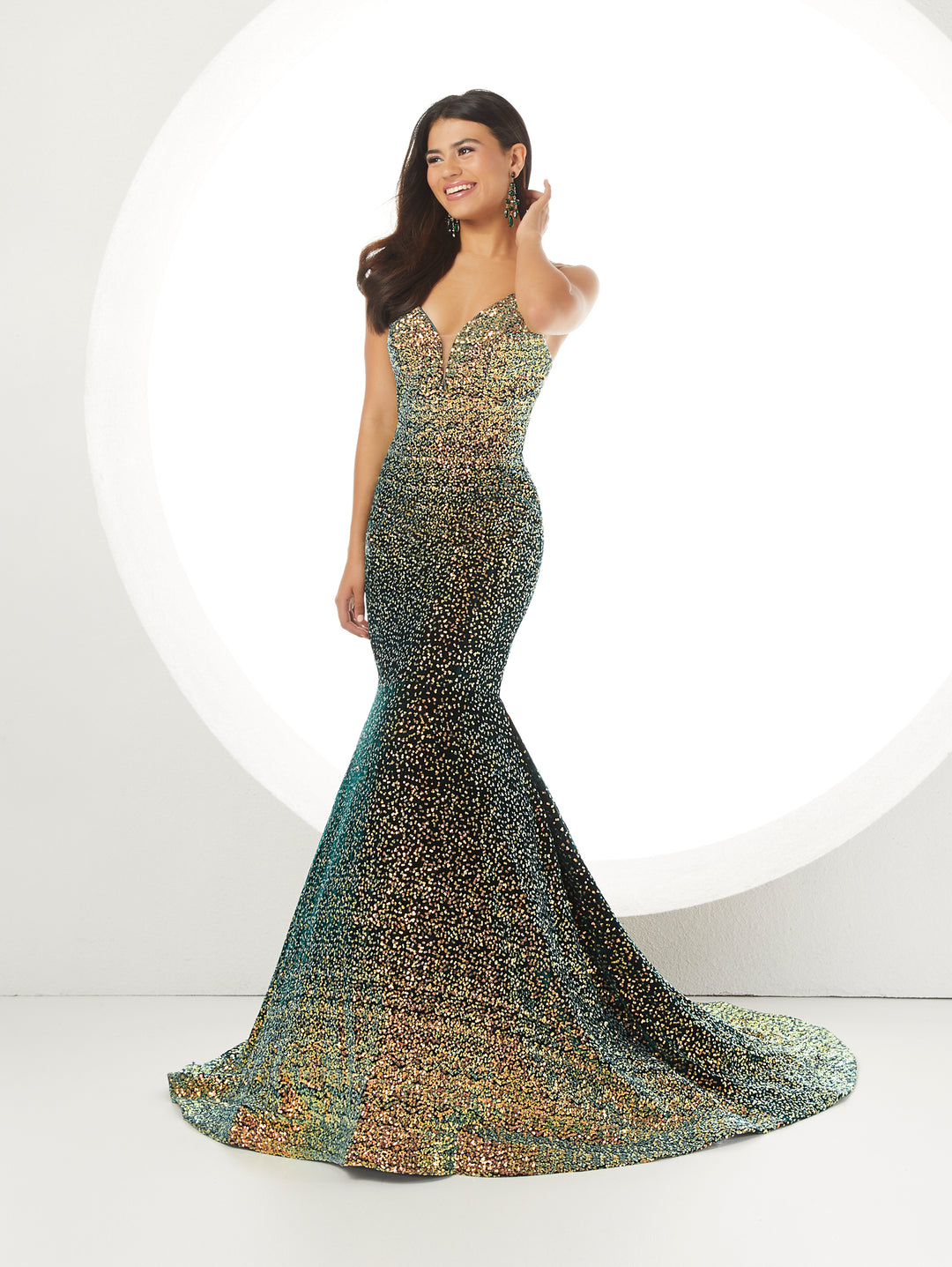 Sequin Sleeveless Velvet Mermaid Dress by Panoply 14105