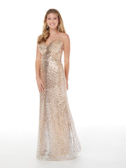 Fitted Ombre Sequin Sleeveless Gown by Studio 17 12860