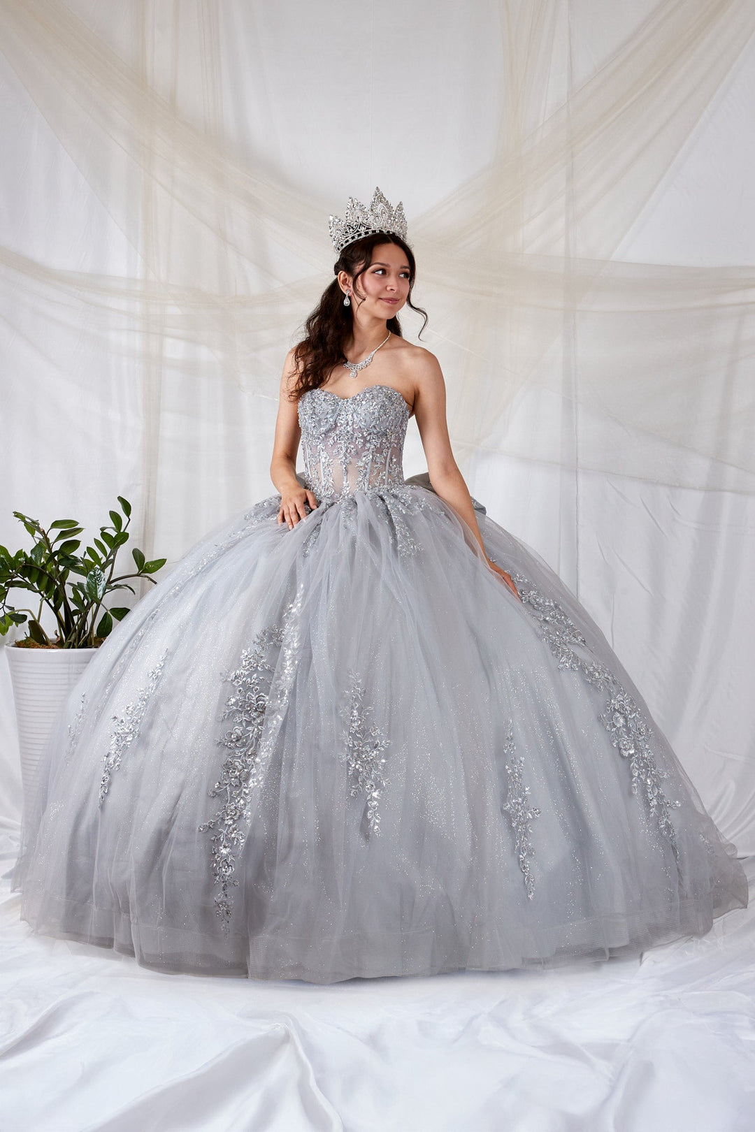 Applique Strapless Ball Gown by Calla SCL-30041
