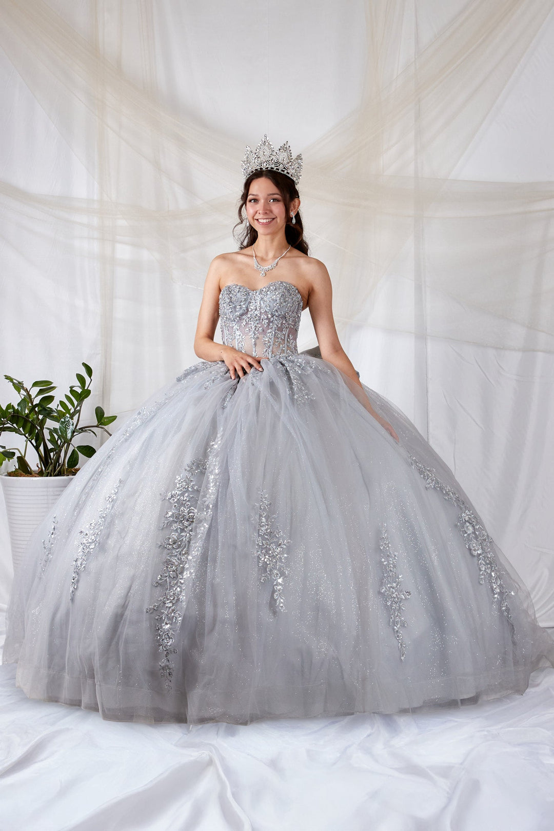 Applique Strapless Ball Gown by Calla SCL-30041
