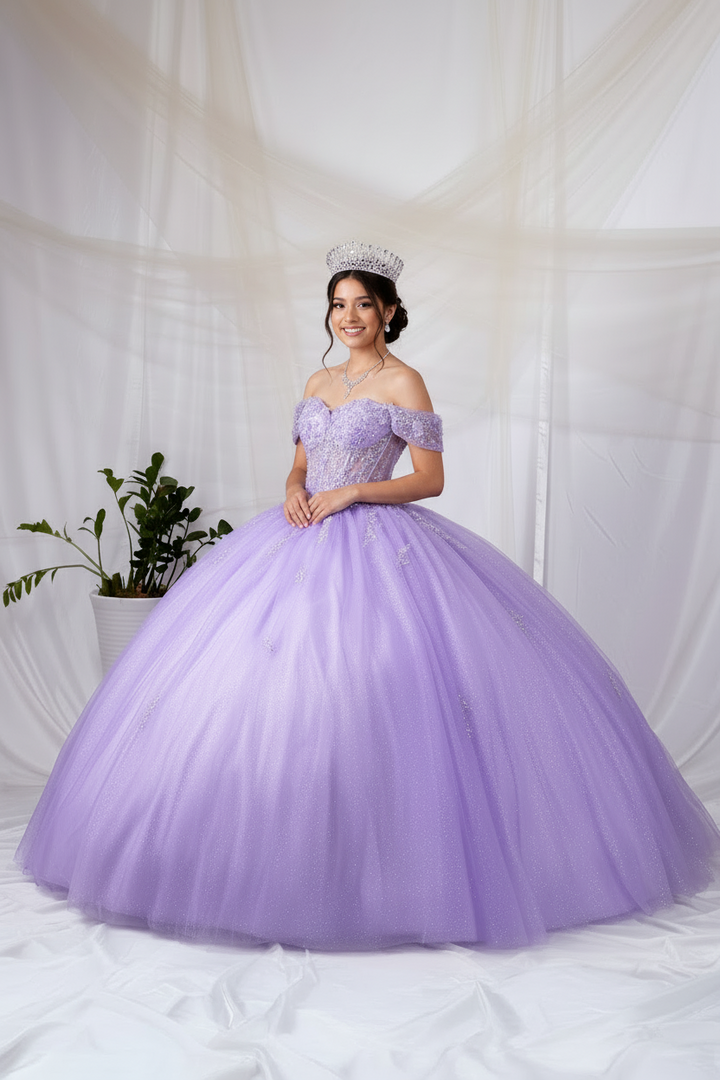 3D Butterfly Off Shoulder Ball Gown by Calla SCL-30015