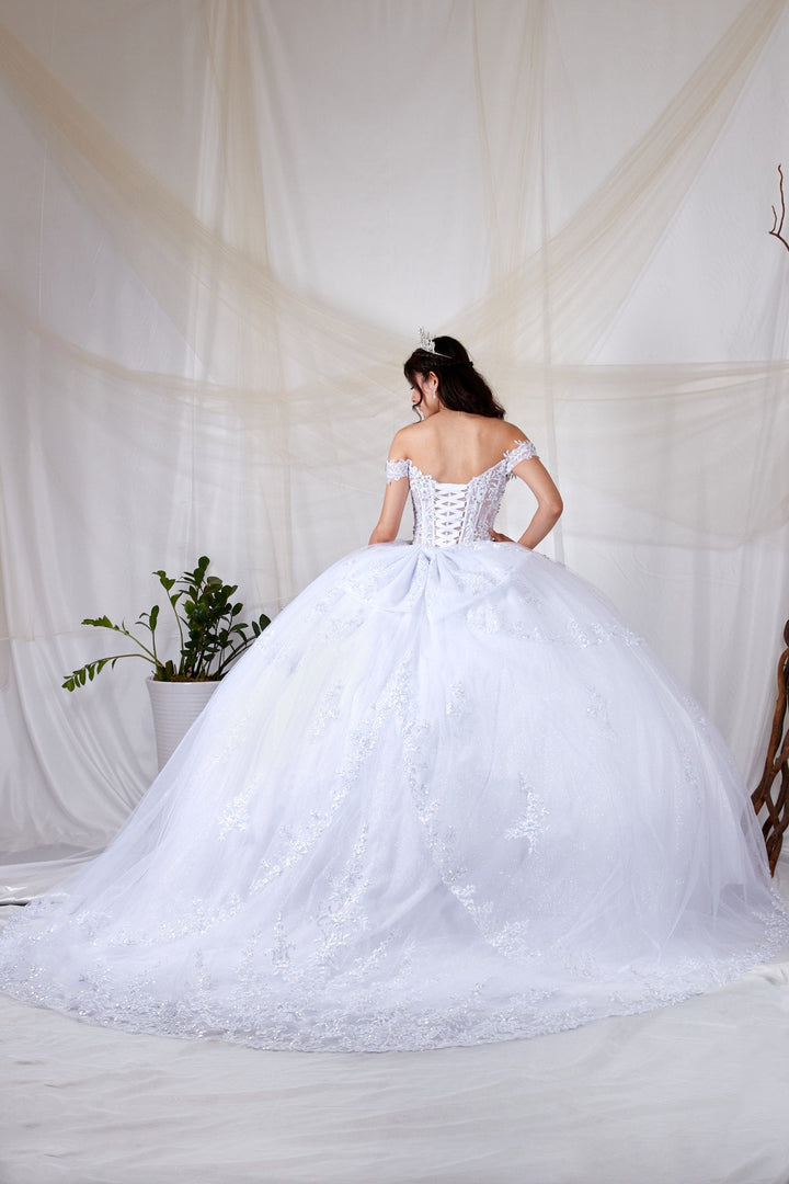 Off Shoulder Layered Ball Gown by Calla SCL-30040