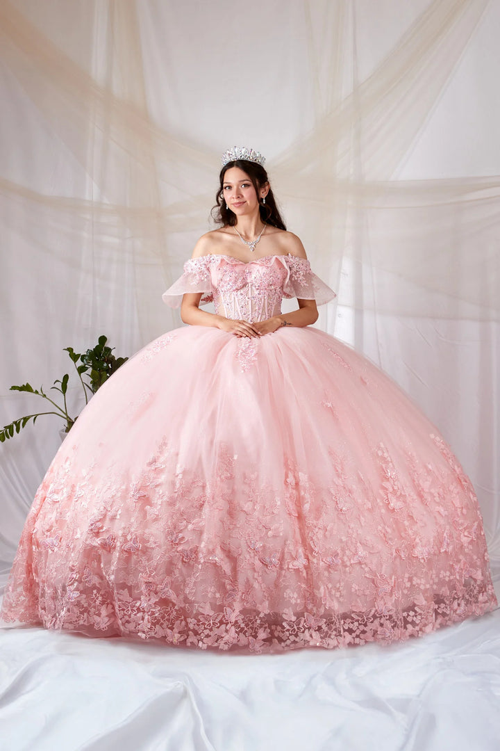Applique Off Shoulder Bow Ball Gown by Calla SCL-30037