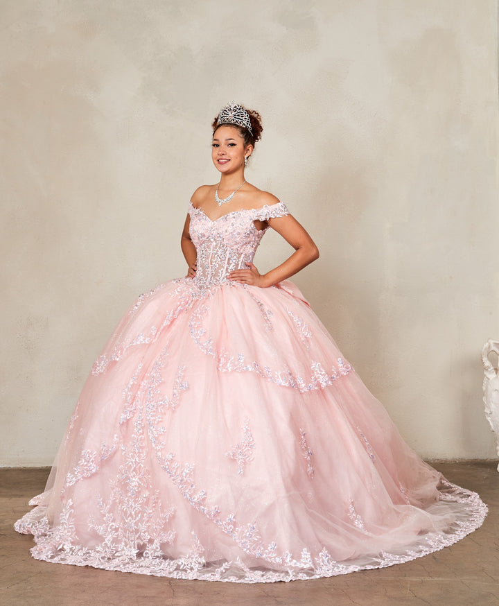 Off Shoulder Layered Ball Gown by Calla SCL-30040
