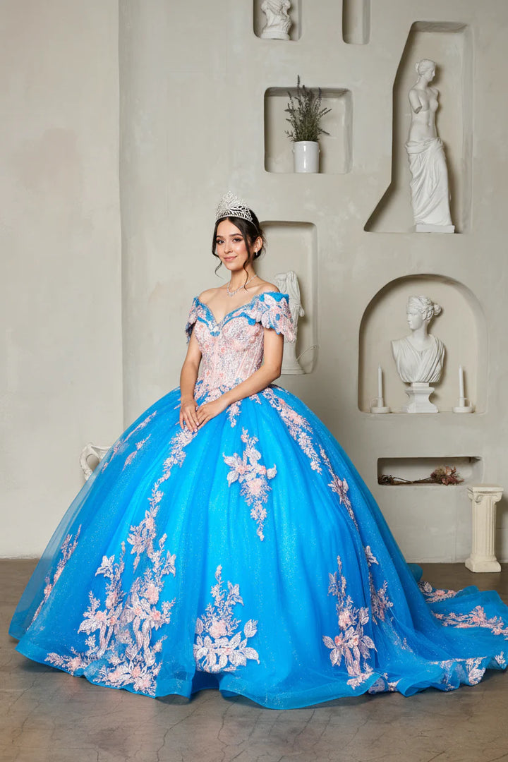 3D Floral Off Shoulder Ball Gown by Calla SCL-30025