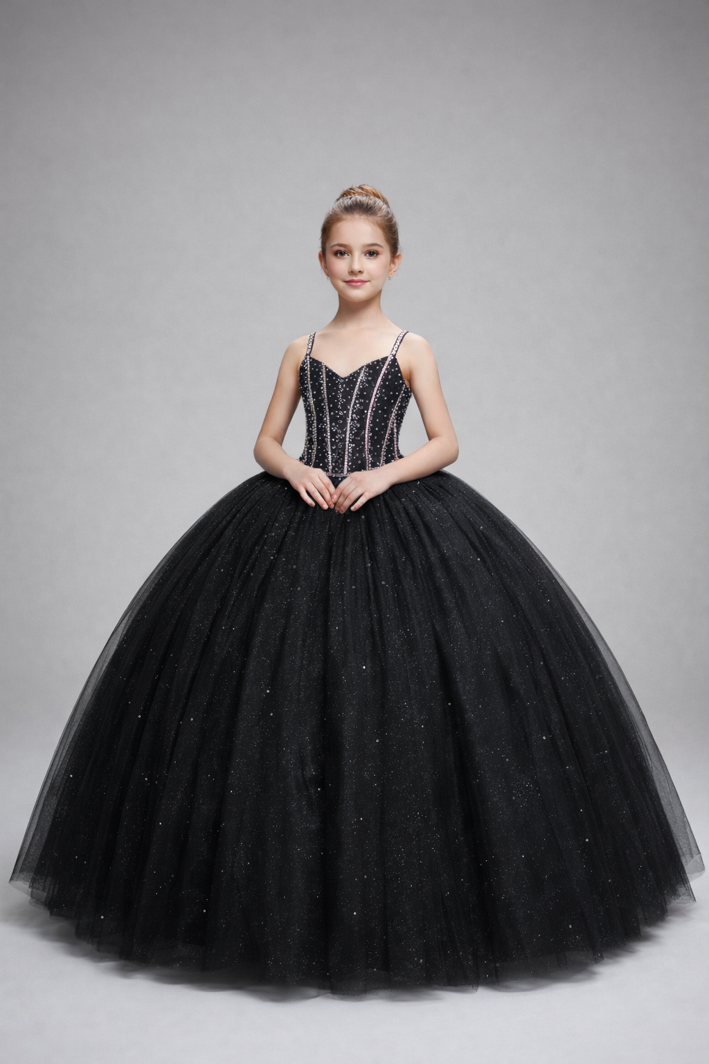 Girls Beaded Sleeveless Gown by Calla SCK-317