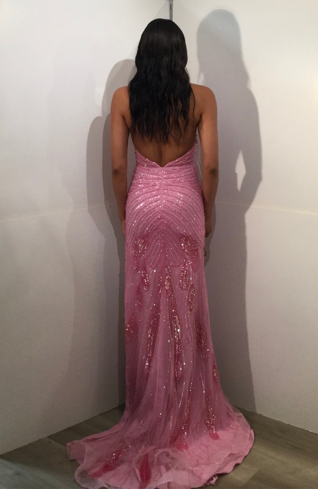 Sequin Fringe Fitted Halter Slit Gown by Jovani D6105 ABC Fashion Sequin Fringe Fitted Halter Slit Gown by Jovani D6105 ABC Fashion