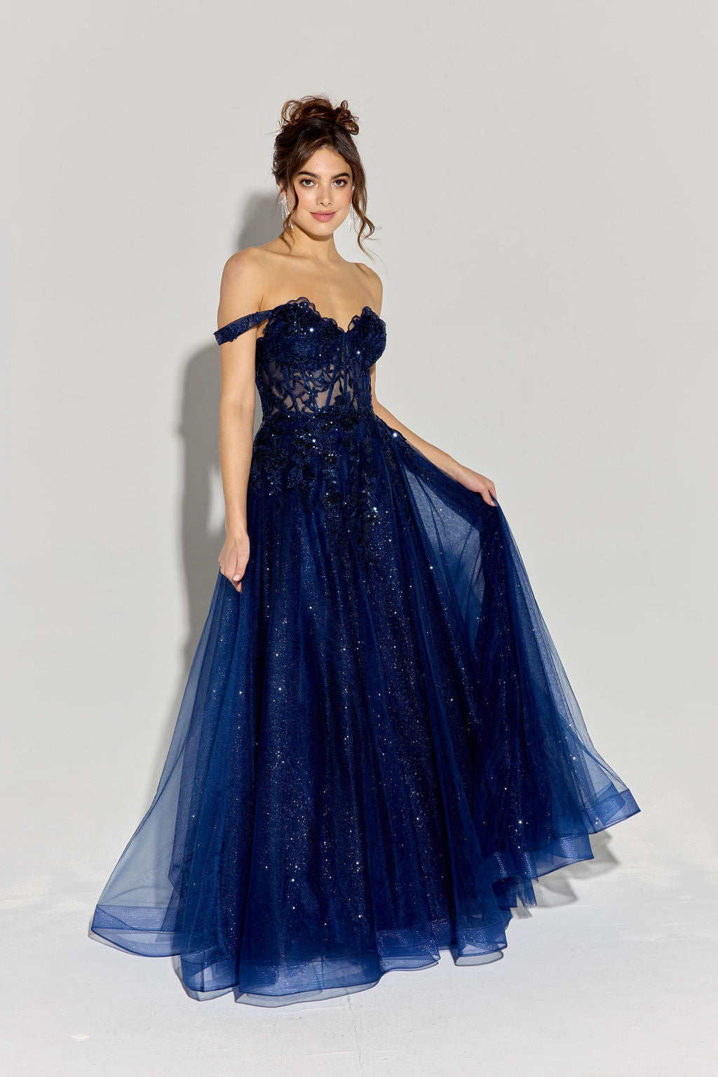 Off Shoulder A-line Slit Gown by Eureka EK128