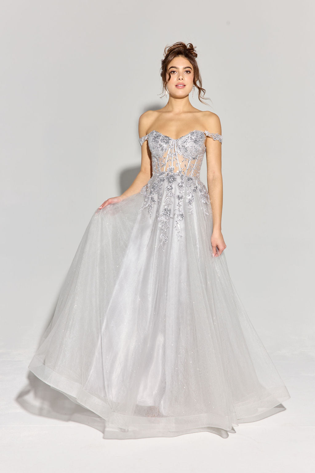 Off Shoulder A-line Slit Gown by Eureka EK128