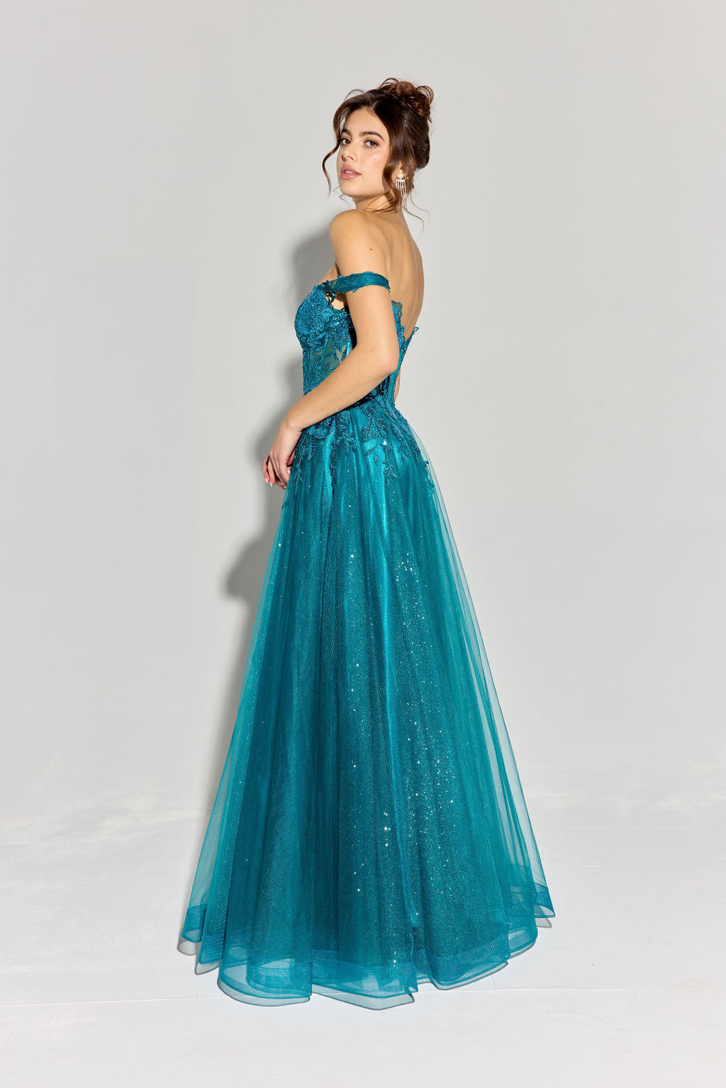 Off Shoulder A-line Slit Gown by Eureka EK128
