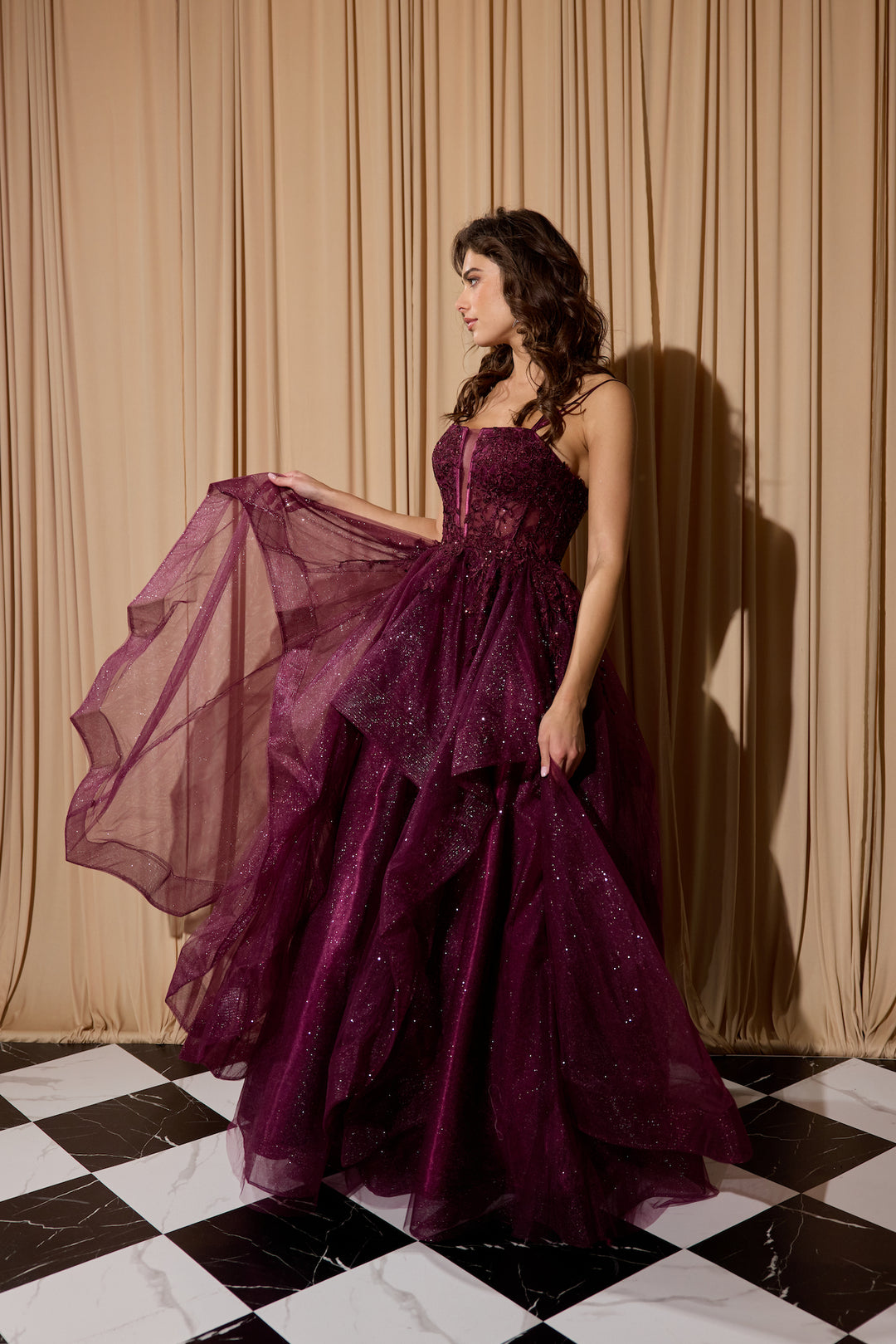 purple applique dress Luxury Purple Rhinestone Applique Evening Long Dress Handmade Couture Gown Crystals Birthday Prom Full Dress in Mesh Fabric Formal Gown Gift