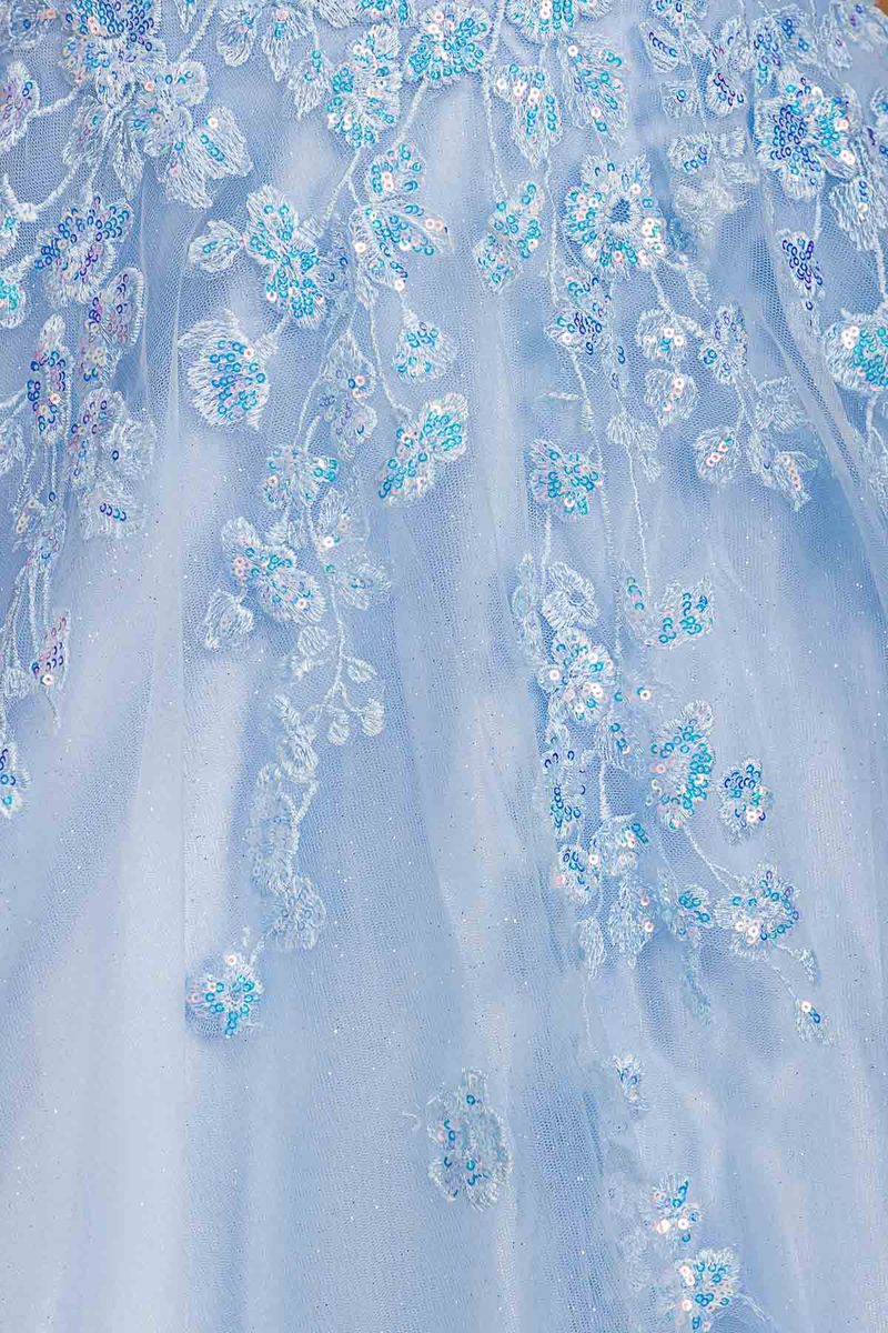 Applique Sleeveless A-line Gown by Eureka EK197