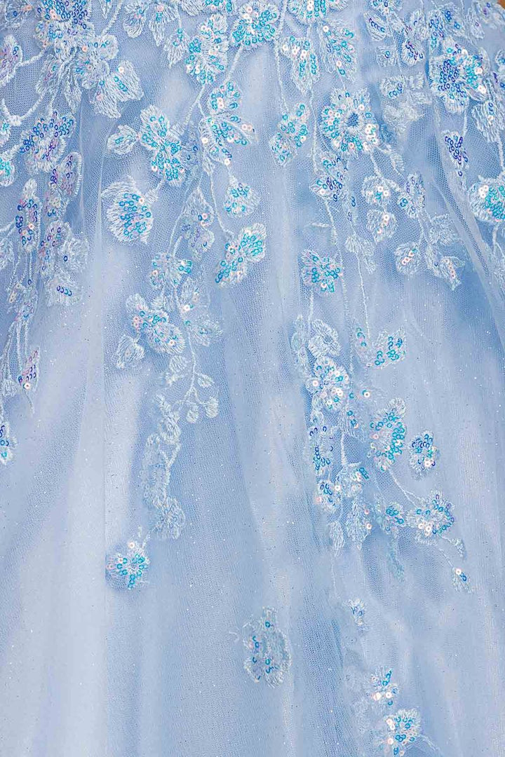 Applique Sleeveless A-line Gown by Eureka EK197